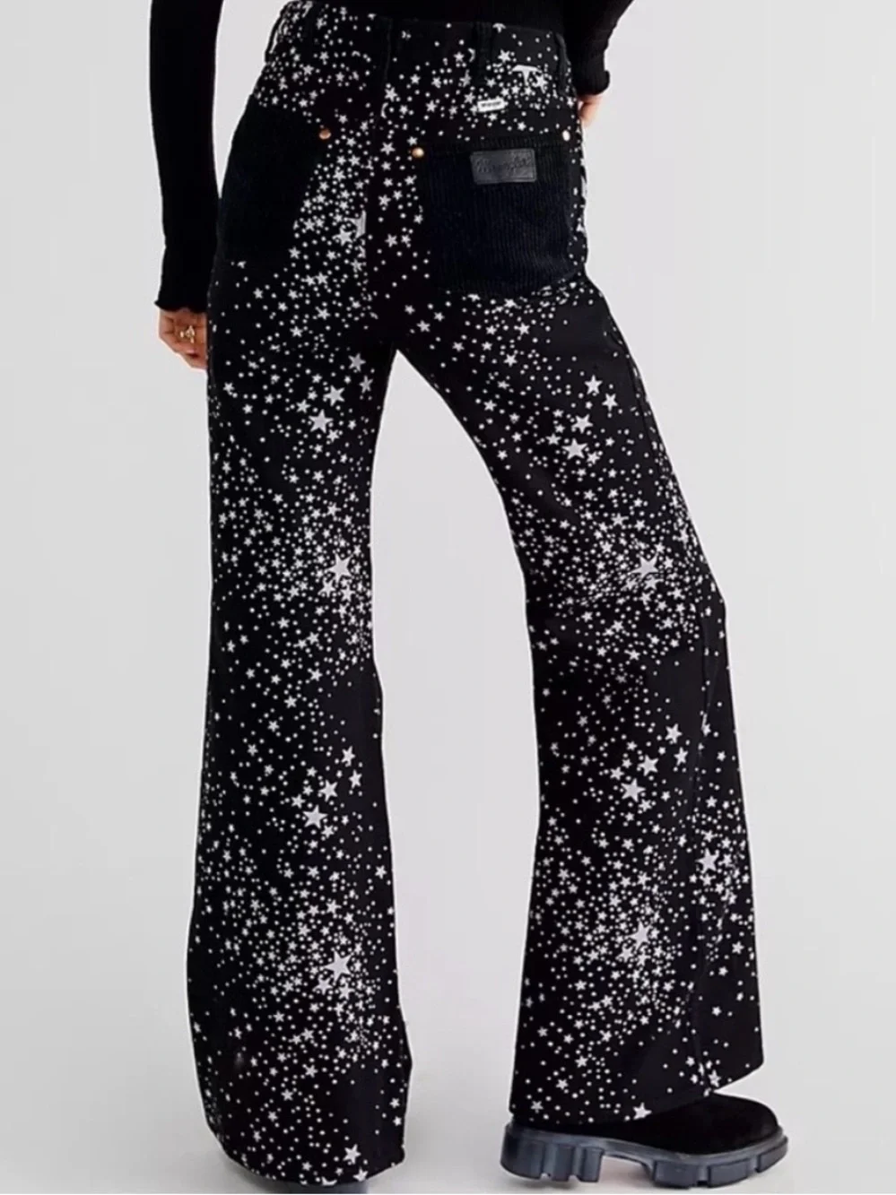 Wrangler x Free People Star Struck Wanderer 622 High Rise Flare Jeans Sz 26x30